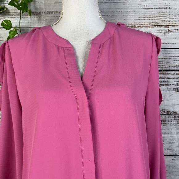 Gibson & Latimer Blouse Top size Small Rose PInk Mauve Lagenlook Wedding Modest - Picture 7 of 14